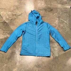 New Mix Teal-Blue Quilted Hooded Jacket